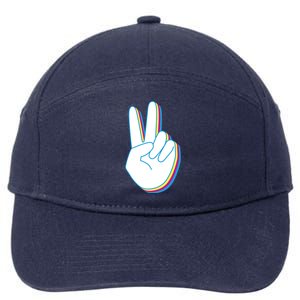 Colorful Retro Peace Sign 7-Panel Snapback Hat