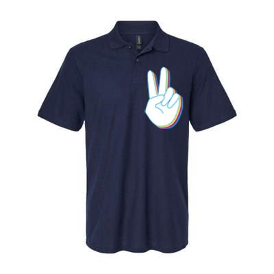 Colorful Retro Peace Sign Softstyle Adult Sport Polo