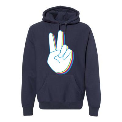 Colorful Retro Peace Sign Premium Hoodie