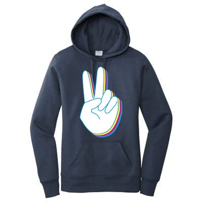 Colorful Retro Peace Sign Women's Pullover Hoodie