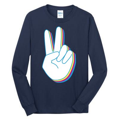 Colorful Retro Peace Sign Tall Long Sleeve T-Shirt