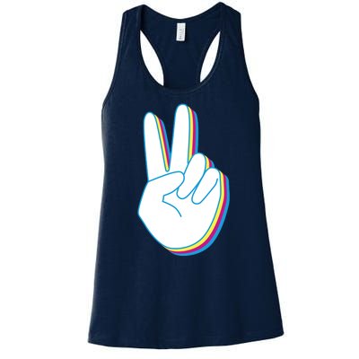 Colorful Retro Peace Sign Women's Racerback Tank