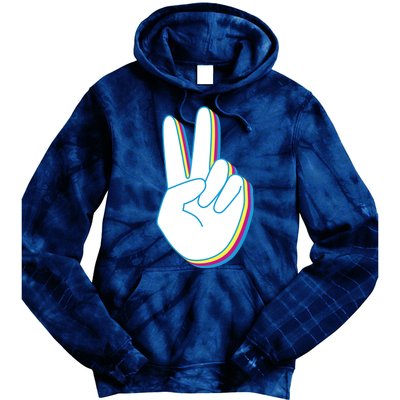 Colorful Retro Peace Sign Tie Dye Hoodie