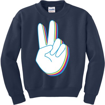 Colorful Retro Peace Sign Kids Sweatshirt