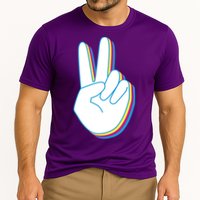 Colorful Retro Peace Sign Performance Shirt