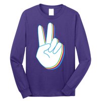 Colorful Retro Peace Sign Long Sleeve Shirt