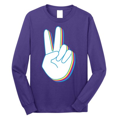 Colorful Retro Peace Sign Long Sleeve Shirt