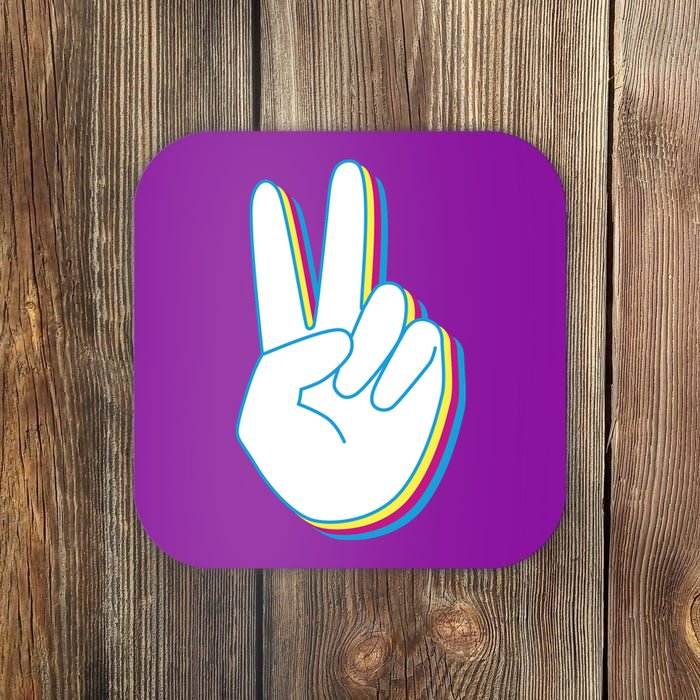 Colorful Retro Peace Sign Coaster