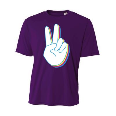 Colorful Retro Peace Sign Performance Sprint T-Shirt