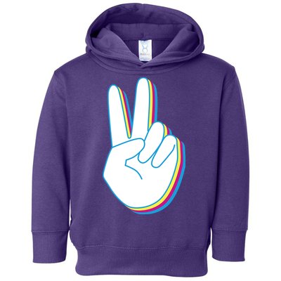 Colorful Retro Peace Sign Toddler Hoodie