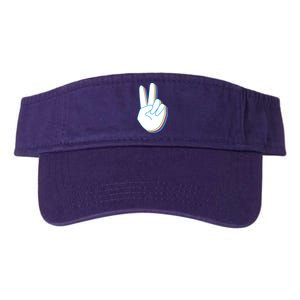 Colorful Retro Peace Sign Valucap Bio-Washed Visor