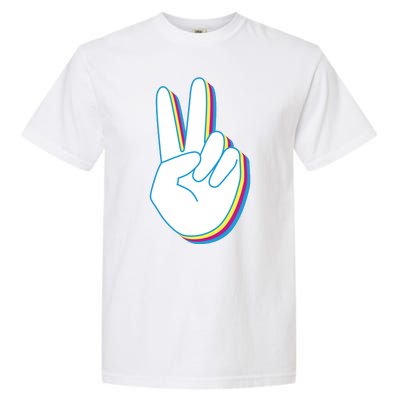 Colorful Retro Peace Sign Garment-Dyed Heavyweight T-Shirt