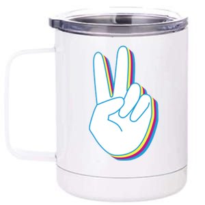 Colorful Retro Peace Sign 12 oz Stainless Steel Tumbler Cup