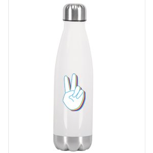 Colorful Retro Peace Sign Stainless Steel Insulated Water Bottle