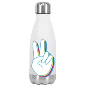 Colorful Retro Peace Sign Stainless Steel Insulated Water Bottle