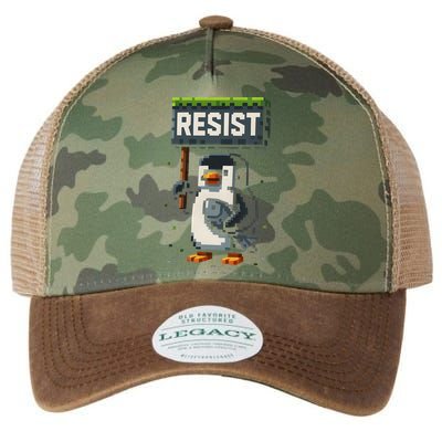 Cool Resist Penguin Funny Pixel Art Gamer Legacy Tie Dye Trucker Hat