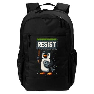 Cool Resist Penguin Funny Pixel Art Gamer Backpack