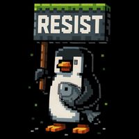 Cool Resist Penguin Funny Pixel Art Gamer Sustainable Bucket Hat