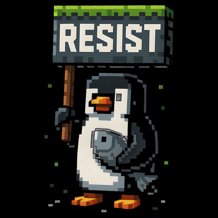 Cool Resist Penguin Funny Pixel Art Gamer 16 in Basic Backpack