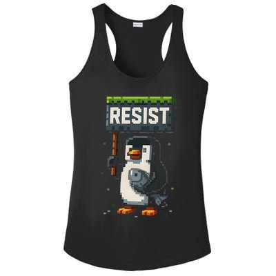 Cool Resist Penguin Funny Pixel Art Gamer Ladies PosiCharge Competitor Racerback Tank