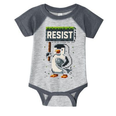 Cool Resist Penguin Funny Pixel Art Gamer Infant Baby Jersey Bodysuit