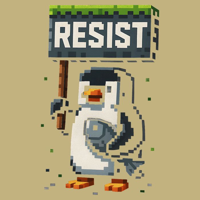 Cool Resist Penguin Funny Pixel Art Gamer Cooling Performance Crew T-Shirt