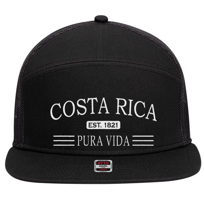 Costa Rica Pura Vida 7 Panel Mesh Trucker Snapback Hat