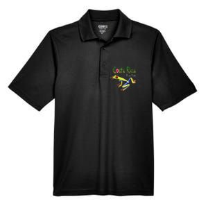 Costa Rica Pura Vida Travel Souvenir Vacation Frog Nature Men's Origin Performance Pique Polo