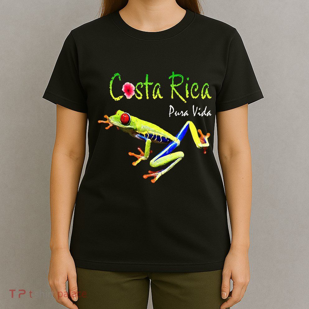 Costa Rica Pura Vida Travel Souvenir Vacation Frog Nature T-Shirt