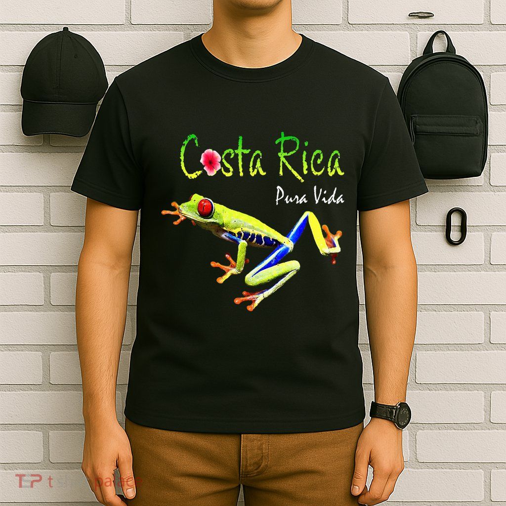 Costa Rica Pura Vida Travel Souvenir Vacation Frog Nature T-Shirt
