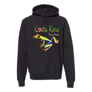 Costa Rica Pura Vida Travel Souvenir Vacation Frog Nature Premium Hoodie