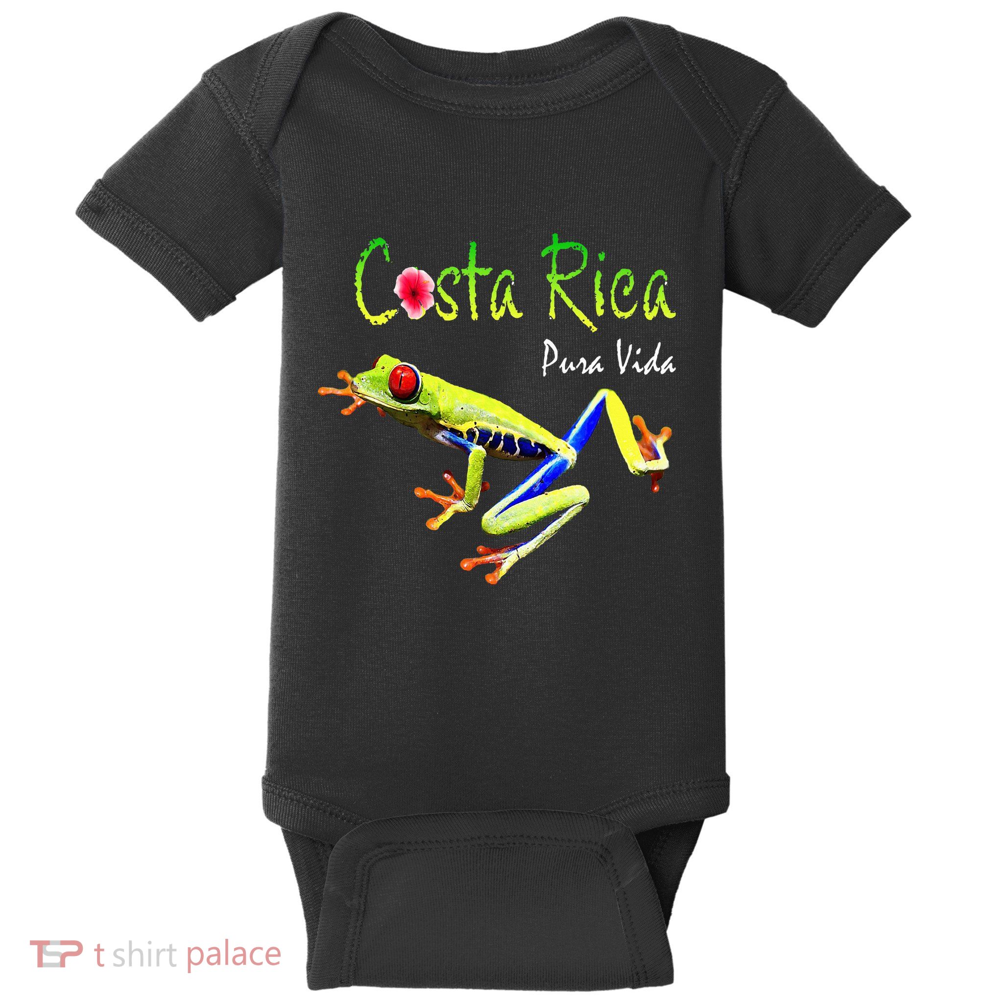 Costa Rica Pura Vida Travel Souvenir Vacation Frog Nature Baby Bodysuit