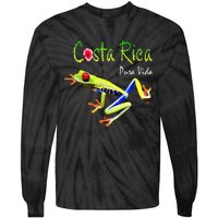 Costa Rica Pura Vida Travel Souvenir Vacation Frog Nature Tie-Dye Long Sleeve Shirt