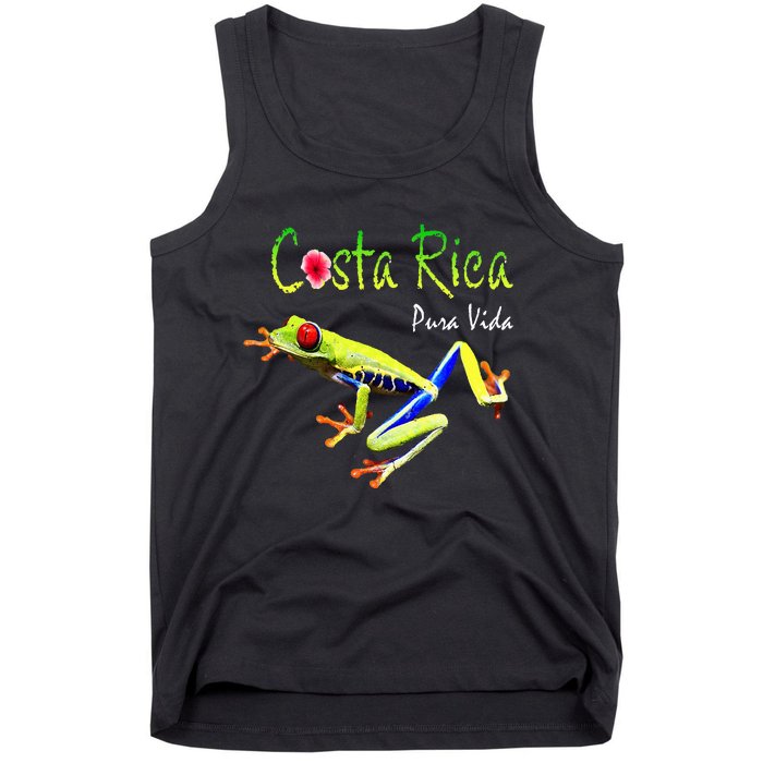 Costa Rica Pura Vida Travel Souvenir Vacation Frog Nature Tank Top