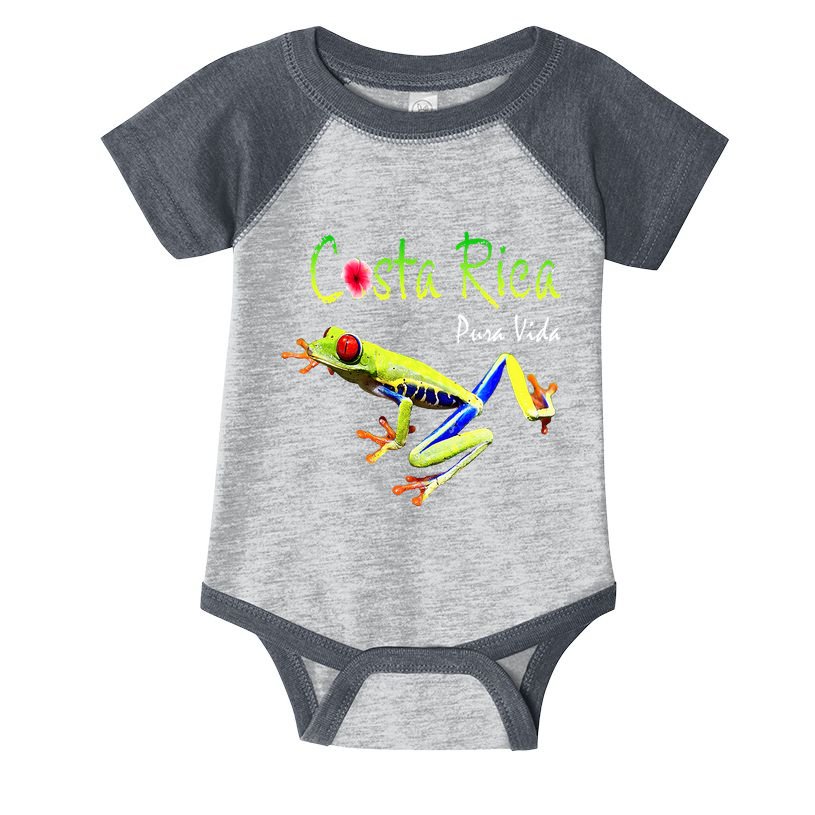 Costa Rica Pura Vida Travel Souvenir Vacation Frog Nature Infant Baby Jersey Bodysuit