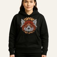 Cute Red Panda Leaf Petal Face Hoodie