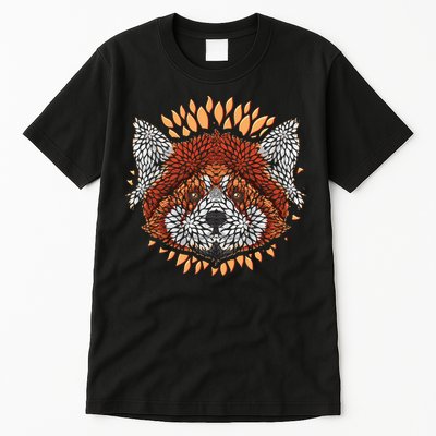 Cute Red Panda Leaf Petal Face Tall T-Shirt