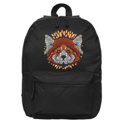 Cute Red Panda Leaf Petal Face 16 in Basic Backpack