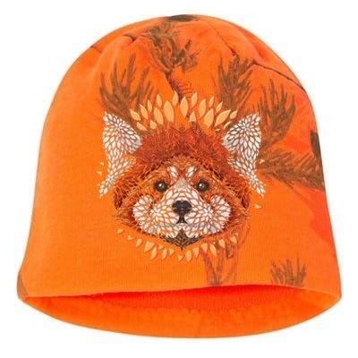 Cute Red Panda Leaf Petal Face Kati - Camo Knit Beanie