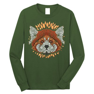 Cute Red Panda Leaf Petal Face Long Sleeve Shirt