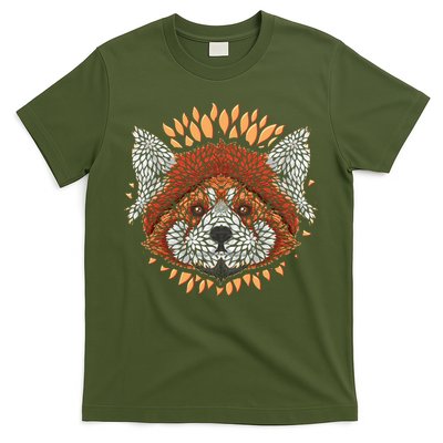 Cute Red Panda Leaf Petal Face T-Shirt