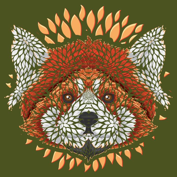Cute Red Panda Leaf Petal Face Sustainable Bucket Hat