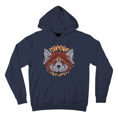 Cute Red Panda Leaf Petal Face Hoodie