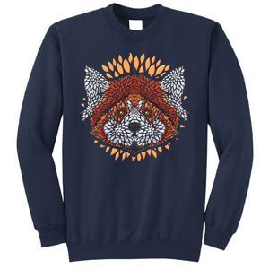 Cute Red Panda Leaf Petal Face Sweatshirt