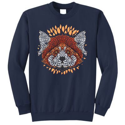 Cute Red Panda Leaf Petal Face Sweatshirt