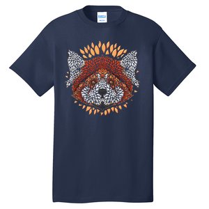 Cute Red Panda Leaf Petal Face Tall T-Shirt