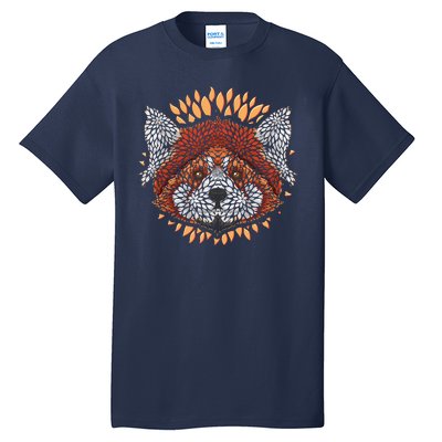 Cute Red Panda Leaf Petal Face Tall T-Shirt