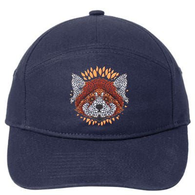 Cute Red Panda Leaf Petal Face 7-Panel Snapback Hat