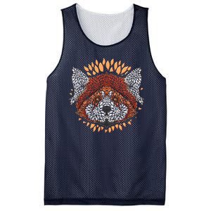 Cute Red Panda Leaf Petal Face Mesh Reversible Basketball Jersey Tank