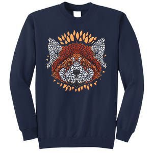 Cute Red Panda Leaf Petal Face Tall Sweatshirt